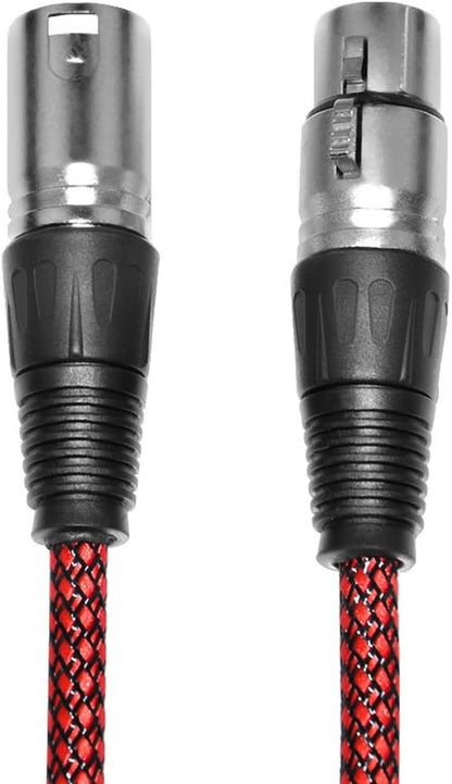XLR Cable 6Ft 2Pack Male to Female, XLR Microphone Cable 3 Pin MIC DMX Cable Patch Cords